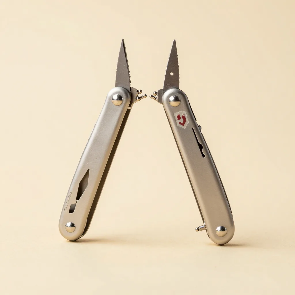 A limited edition Swiss multi-tool in natural on a light background